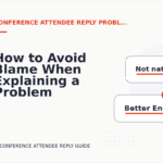 How to Avoid Blame When Explaining a Problem in Conference Attendee Reply English